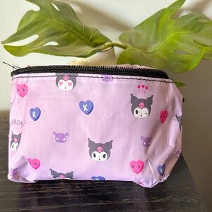 Cute Sanrio Purple Black Kuromi Travel Tote Bag with storage pouch NWT